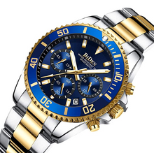 Load image into Gallery viewer, Mens Watches Chronograph Stainless Steel Waterproof Date Analog Quartz Fashion Business Wrist Watches for Men